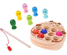 Jokomisiada Wooden arcade game FISHING - magnetic fishing rod 13 pieces ZA6568