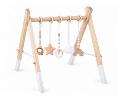 Jokomisiada Wooden Baby Gym with 5 Hanging Toys for Infants ZA6490