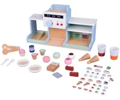 Jokomisiada Wooden Coffee Shop &amp; Ice Kreminis Parlor – Dessert and Ice Kreminis Playset ZA5937