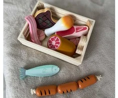 Jokomisiada Wooden COLD CUTS BOX - a set of toy meats for children ZA5942