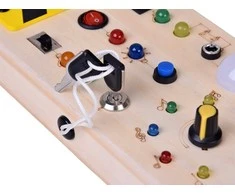 Jokomisiada Wooden Montessori Manipulative Board - Electric LEDs ZA5944