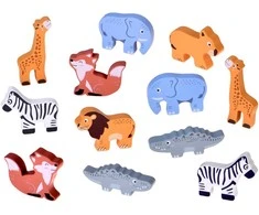 Jokomisiada Wooden Noah’s Ark + Animal Figures Educational Toy Sorter ZA5931