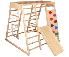 Jokomisiada Wooden playground HOME 6 in 1 Slide Ladders Wall SP0875