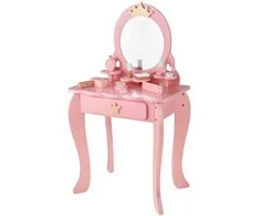 Jokomisiada Wooden Royal Vanity Table with Mirror + Chair + Accessories ZA5934