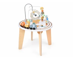Jokomisiada Wooden Sensory Activity Table with Bead Maze and Animal Train ZA6493