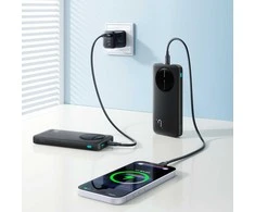 Joyroom JR-PBF12 Pro Powerbank 22.5W 10000mAh with Digital Ekranas 2x USB-A 1x USB-C - Juodas