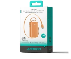 Joyroom JR-PR2L 35W 10000mAh Powerbank with Built-in USB-C Cables - Oranžinis