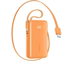 Joyroom JR-PR2L 35W 10000mAh Powerbank with Built-in USB-C Cables - Oranžinis