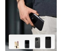 Joyroom JR-QP191 Star Series Mini 10000mAh 22.5W Powerbank with Digital Ekranas - Juodas