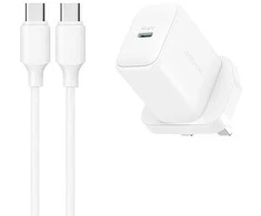 Joyroom JR-TCF20 PD 20W Wall Charger (UK Plug) with 1m USB-C Cable - Baltas