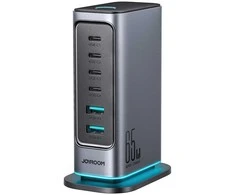 Įkroviklis Joyroom JR-TCM02 wieloportowa GaN 65W EU 4x USB-C 2x USB-A - ciemnoszara