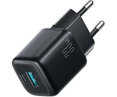 Joyroom JR-TG7 33W USB-A + USB-C sieninis įkroviklis – juodas