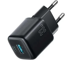Joyroom JR-TG7 33W USB-A + USB-C Wall Charger with 60W USB-C to USB-C 1m Cable - Juodas