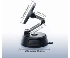 Joyroom JR-ZS51 magnetic car holder with suction cup for windshield or dashboard - juodas