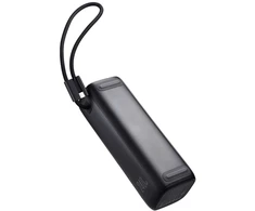 Joyroom PODIX PR70 25000mAh Power Bank iki 240W with Two Built-in USB-C Cables and Two TFT Screens - Gray