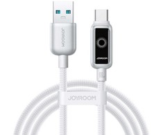 Kabelis Joyroom S-A55 StarFlight 66W USB-A – USB-C 1,2m – baltos spalvos