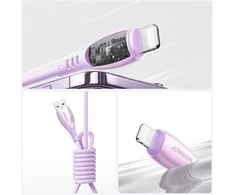 Joyroom S-A59 Vibrant Series 3A USB-A - Lightning cable 1.2m - violetinė