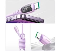 Joyroom S-A59 Vibrant Series 60W USB-C - USB-C Cable 1.2m - Violetinė