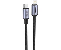 Kabelis GEPARD USB-C - Lightning PD20W metalinė galvutė 1,2m