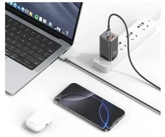 USAMS Huan Series SJ752 60W USB-C į USB-C kabelis 1.2 m titanium