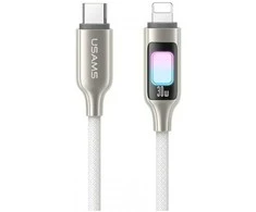 USAMS TC serijos SJ749 30W USB-C į Lightning kabelis 1.2 m titano spalvos