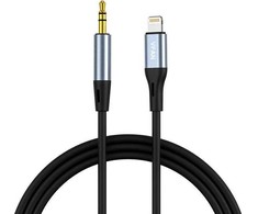 Vipfan Kabelis VFAN L05 Lightning į 3,5 mm mini jack AUX, 1 m pilkas