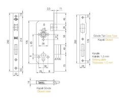 Kale_Killit Mortise lock 152/R45 3T. for the front door