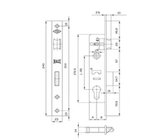 Kale_Killit Mortise lock 153/20-U. without cylinder