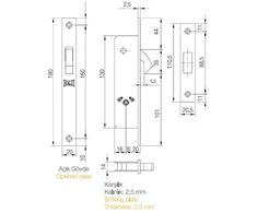 Kale_Killit MORTISE LOCK 201F WITH CYLINDER NICKEL-
