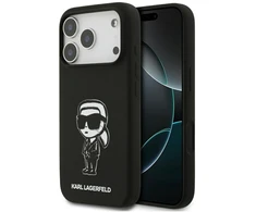 Dėklas Karl Lagerfeld Silicone Karl Sketch &amp; Logo MagSafe Case for iPhone 17 Pro - Juodas