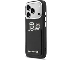 Dėklas Karl Lagerfeld case for IPHONE 17 Pro KLHCP17L6PCSPKCK (PU W/ K&amp;C Print &amp; Pocket) juodas