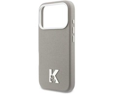 Dėklas Karl Lagerfeld case for IPHONE 17 Pro Max compatible with MagSafe KLHMP17X5PGFKHGG (PU FW W/ KHead Logo) pilka
