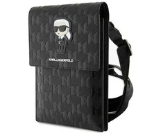 Karl Lagerfeld KLWBSAKHPKK Handbag – dėklas telefonui juodos spalvos Saffiano Monogram Ikonik