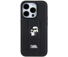 Karl Lagerfeld KLHCN61GSAKCPK Apple iPhone 11/ Xr 6.1″ juodos spalvos kietas dėklas Gripstand Saffiano Karl&Choup