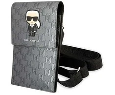 Dėklas Karl Lagerfeld krepšys Ikonik Karl Monogram Patch (KLWBSAMIPG) sidabrinės spalvos