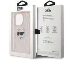 Karl Lagerfeld KLHCP14XHKLPCHP Apple iPhone 14 Pro Max 6.7″ rožinės spalvos kietas dėklas IML Choupette Head & Monog