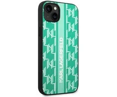 Dėklas Karl Lagerfeld KLHCP14SPGKLSKN iPhone 14 6.1 "hardcase žalias / žalias Monogram Stripe