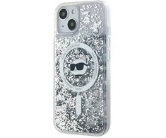 Karl Lagerfeld KLHMP14SLGCHSGH Apple iPhone 14 /15 / 13 6.1″ kietas dėklas skaidrus Liquid Glitter Choupette