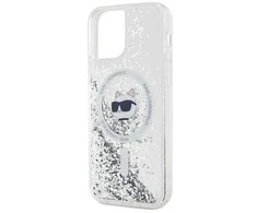 Karl Lagerfeld KLHMP12MLGCHSGH Apple iPhone12/12 Pro 6.1″ kietas dėklas skaidrus Liquid Glitter Choupette He