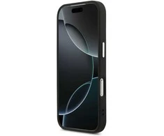 Karl Lagerfeld Point &amp; Metal Logo MagSafe dėklas skirtas Apple iPhone 17 Pro juodos spalvos