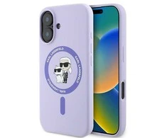 Karl Lagerfeld KLHMP16MSCMKCRHU Apple iPhone 16 Plus 6.7" dėklas telefonui violetinės spalvos hardcase Silicone Karl&amp;Choupette Ring MagSafe