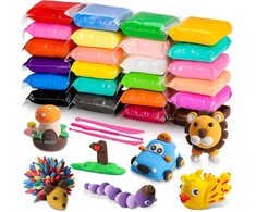 Kiddyz 24pcs Veidošanas Māla Komplekts Mīksts Gaisa Žāvēšana &amp; Nebīstams Radošs DIY komplekts Daudzkrāsains