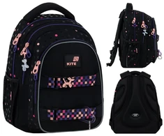 Kite School backpack K26-8001M-1. juodas/pink. 29x17x40 cm