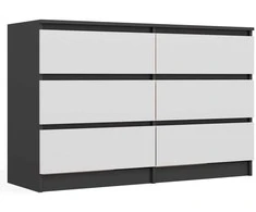 Top E Shop M6 MALWA CHEST OF DRAWERS 120 CM 6 DRAWERS ANTHRACITE/Baltas
