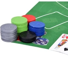 Jokomisiada Kortų žaidimo „2in1“ pokerio ir „BlackJack“ žetonų rinkinys + kortos + lenta GR0706