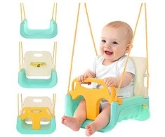 Huśtawka Kruzzel 3-in-1 Kreminis and Turquoise Children's Swing