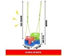 Huśtawka Kruzzel 3-in-1 žalias and mėlynas children's swing