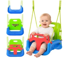 Kruzzel 3-in-1 žalias and mėlynas children's swing