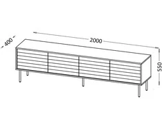 Laikiklis Cama Meble Cama CORTINA 4D TV cabinet 200x40x55 juodas/walnut