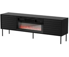 Cama Meble Cama CORTINA TV cabinet 180x40x60 juodas + juodas fireplace